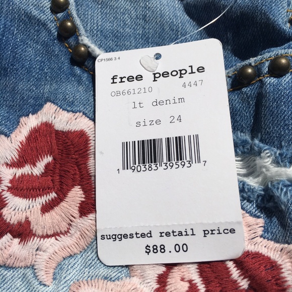 FREE PEOPLE Wild Rose Embroidered Mini Skirt 24 - Picture 8 of 8